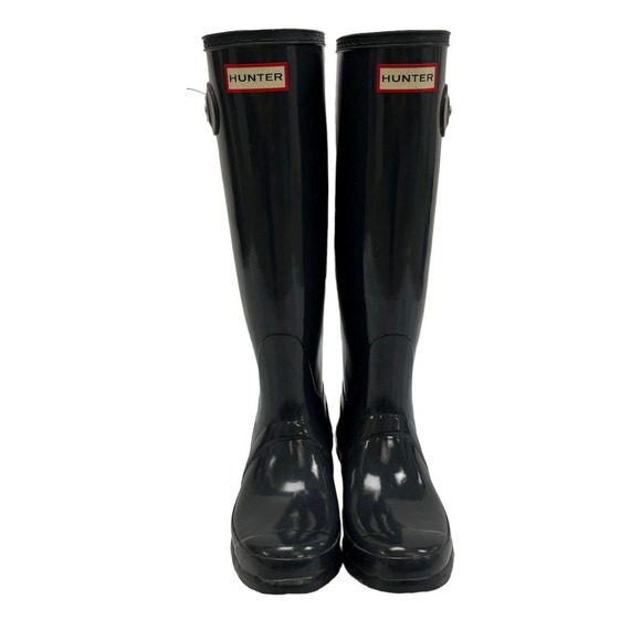 Hunter Deep Grey Original Tall Gloss Rain Boots 5 - Picture 2 of 5